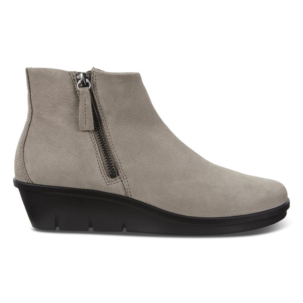 Ecco Skyler Wedge Womens Boots Grey - India CDU-147592